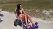 Hoverboard Turned Into Rideable Beach Chairs