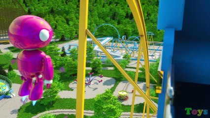 Мультфильм про машинки и паровозики. Парк аттракционов.