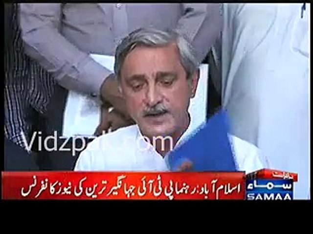 Jahangir Tareen shows his asset declaration & other documents to Media & challenges Nawaz Sharif