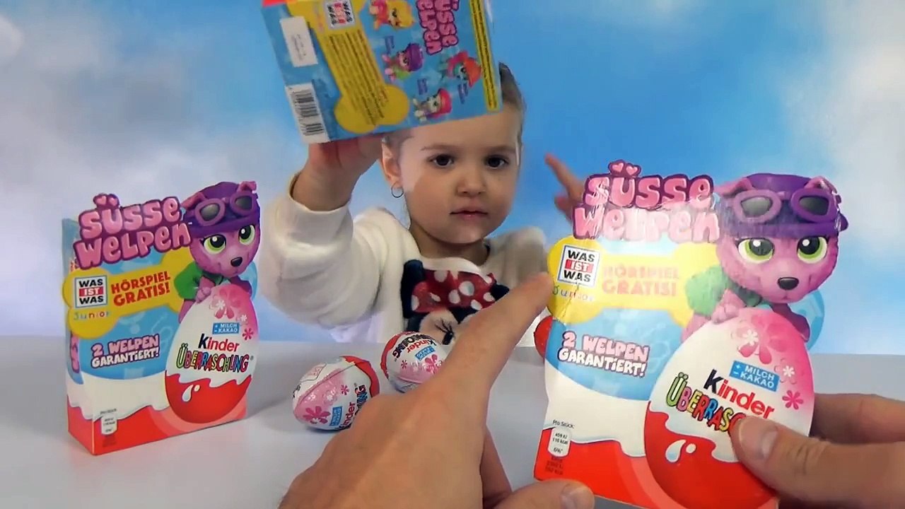 Собачки сюрприз коробочка Киндер распаковка игрушек Susse Welpen Kinder Surprise toys