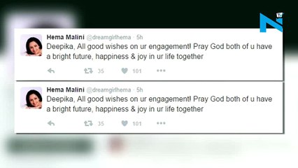 Bollywood's dream girl congratulates Deepika on her engagement