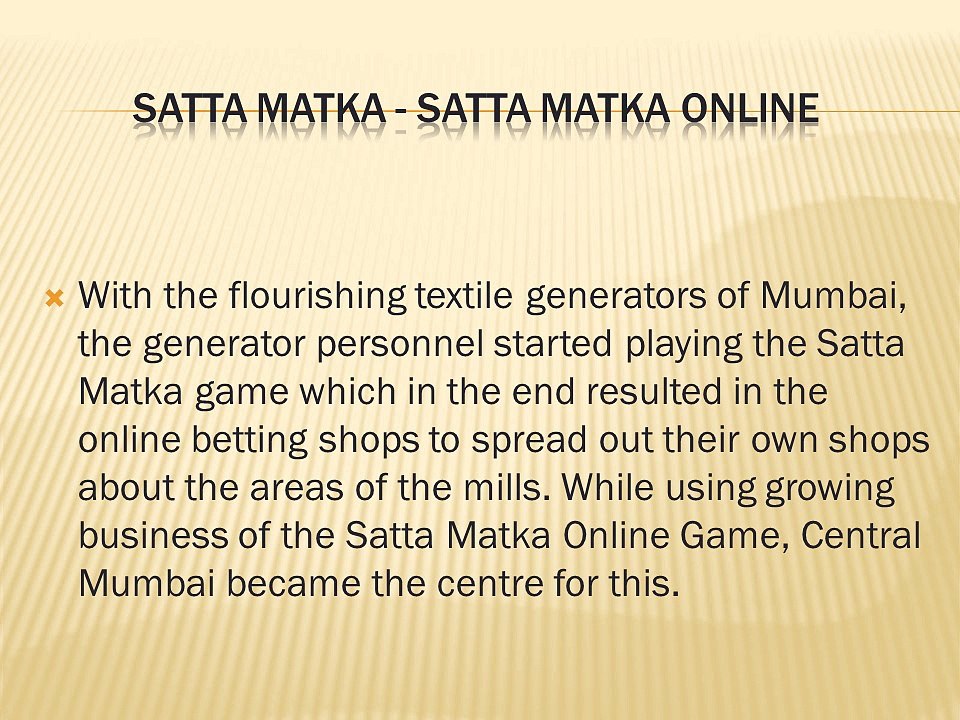 Satta Matka | Online matka | online matka play | Satta Matka online | matka tips | sattamatka.press