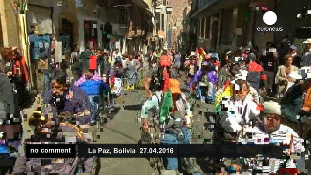 Bolivian police use tear gas on disabled protesters demanding a rise in state benefits