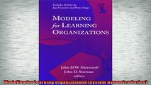 READ book  Modeling for Learning Organizations System Dynamics Series  DOWNLOAD ONLINE