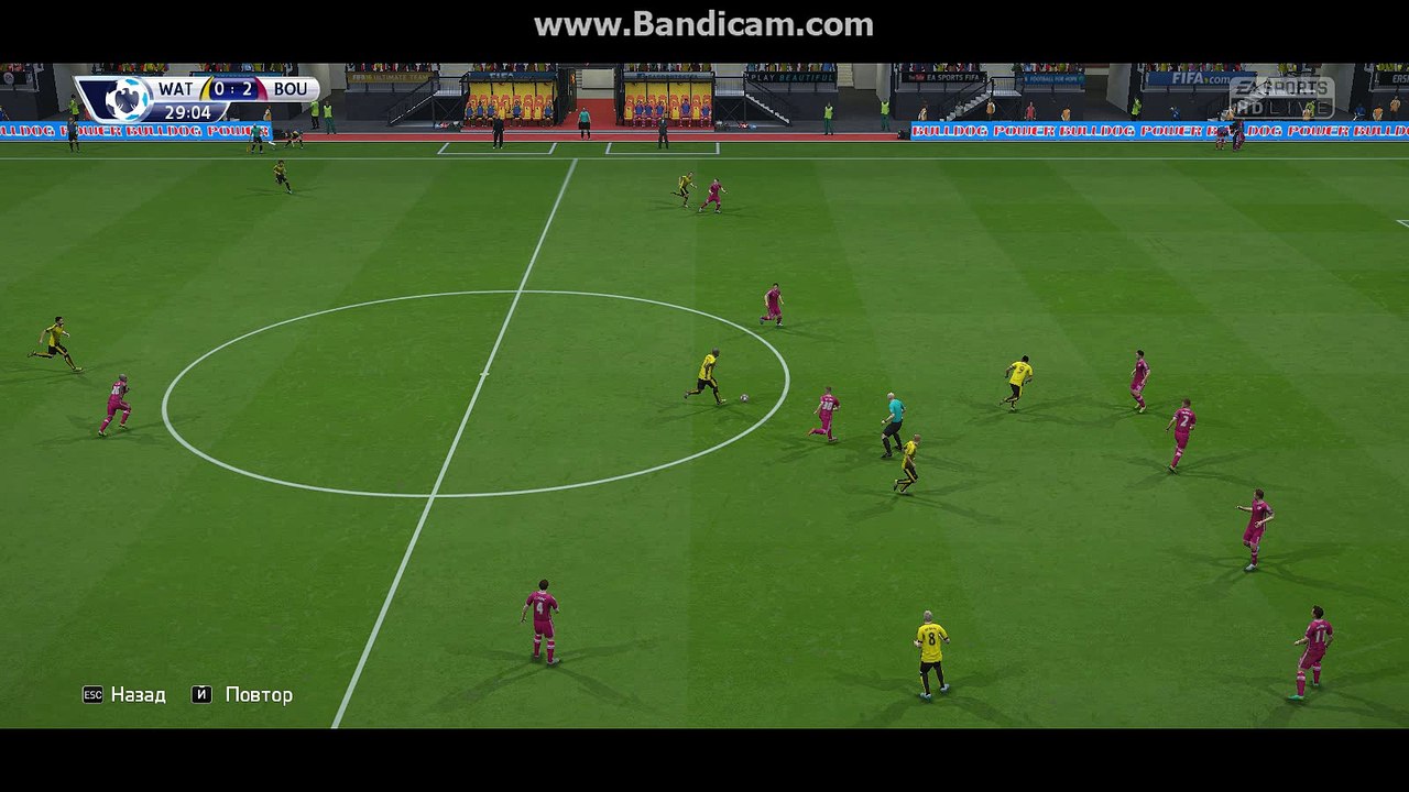 BPL 8 Тур. Уотфорд - Борнмут. 1:2. Deeney, 30'