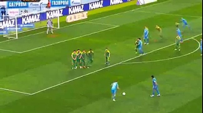 Zenit St. Petersburg 1-0 Kuban Krasnodar Oleg Shatov Freekick Goal 28-04-2016 HD