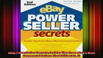 READ book  eBay PowerSeller Secrets Insider Tips from eBays Most Successful Sellers 2nd Edition Full EBook