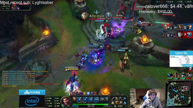 TSM Yellowstar Alistar QUADRAKILL in NA duo w Doublelift - League of Legends