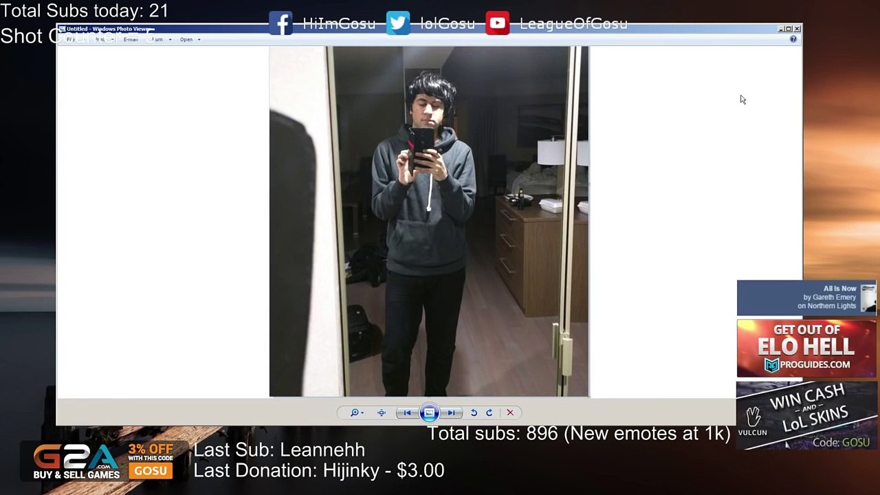 hi im Gosu shows his picture on stream - League of Legends