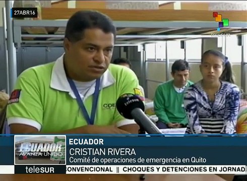 Ecuador: damnificados de Manabí son atendidos en albergues de Quito