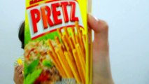 Japanese snack,  Glico PRETZ (Hot Chili Salad & Sweet Corn Flavor) Review ★Taste Test★NaraTube