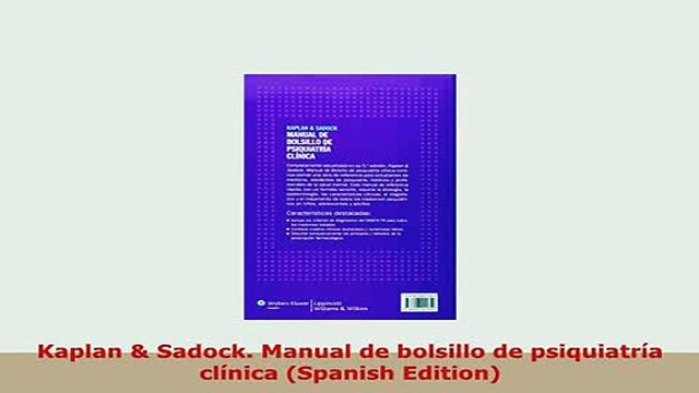 Download Kaplan Sadock Manual de bolsillo de psiquiatría clínica Spanish Edition Read Online