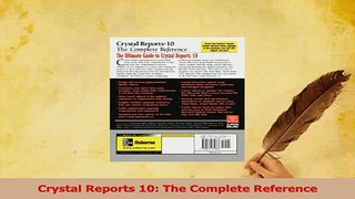 Download  Crystal Reports 10 The Complete Reference Ebook Online