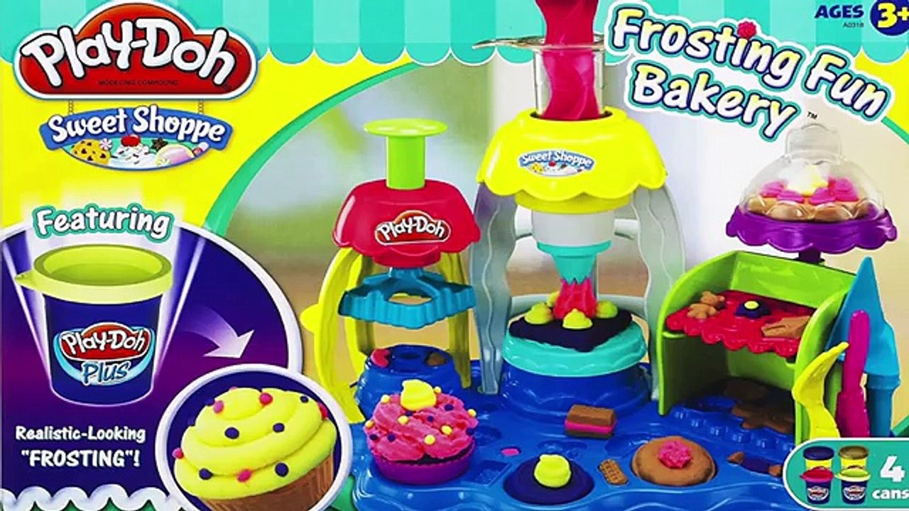play doh frosting fun bakery - create cupcake for peppa pig español toys