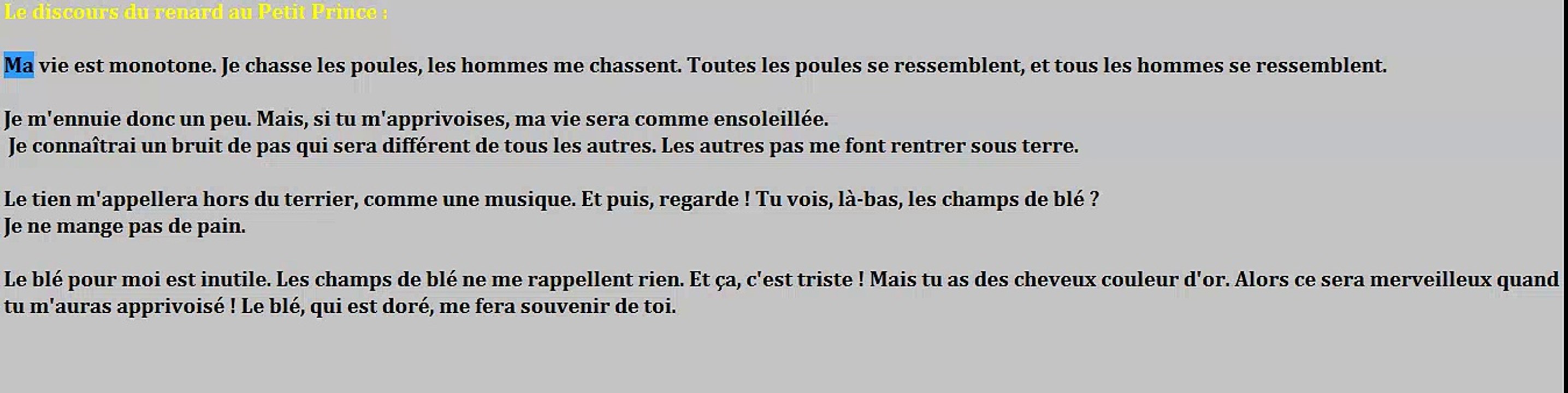 Dictée 2 Le Petite Prince