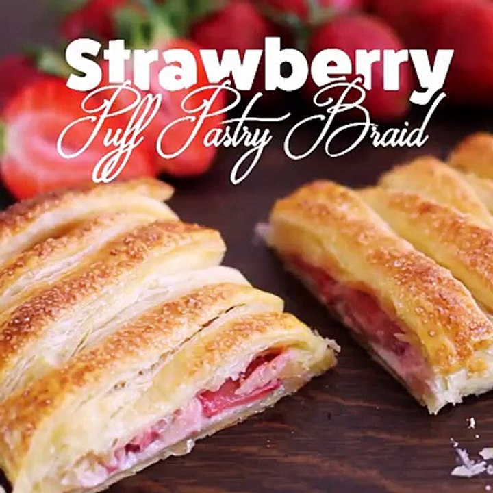 Strawberry Puff Pastry Braid