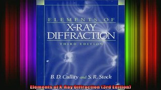 FAVORIT BOOK   Elements of XRay Diffraction 3rd Edition  FREE BOOOK ONLINE