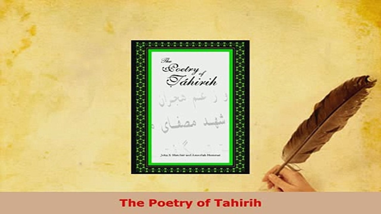 PDF  The Poetry of Tahirih Free Books