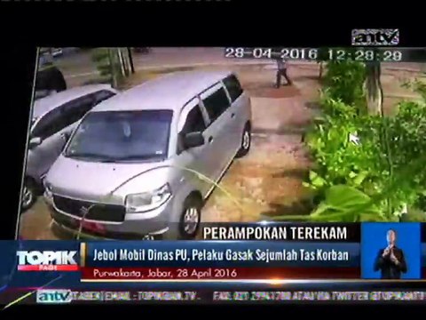 Perampokan Modus Pecah Kaca Mobil Terekam CCTV