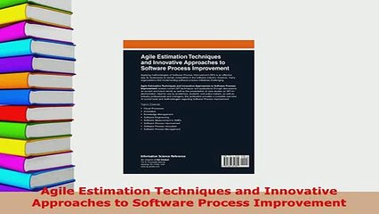 Download  Agile Estimation Techniques and Innovative Approaches to Software Process Improvement Free Books