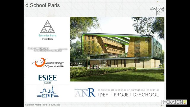 Hackaton 2016 : conférence Design thinking et espaces d'apprentissage créatif par Hubert Michaudet, école D-School