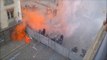 Explosion d'un cocktail molotov près de CRS lors d'une manifestation à Rennes