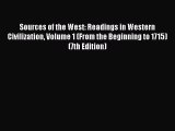 [Read book] Sources of the West: Readings in Western Civilization Volume 1 (From the Beginning