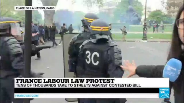 France labour law protests: dozens of police injured, scores arrested after anarchists kidnapp the demonstrations