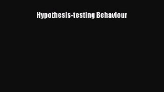 [PDF] Hypothesis-testing Behaviour Download Full Ebook