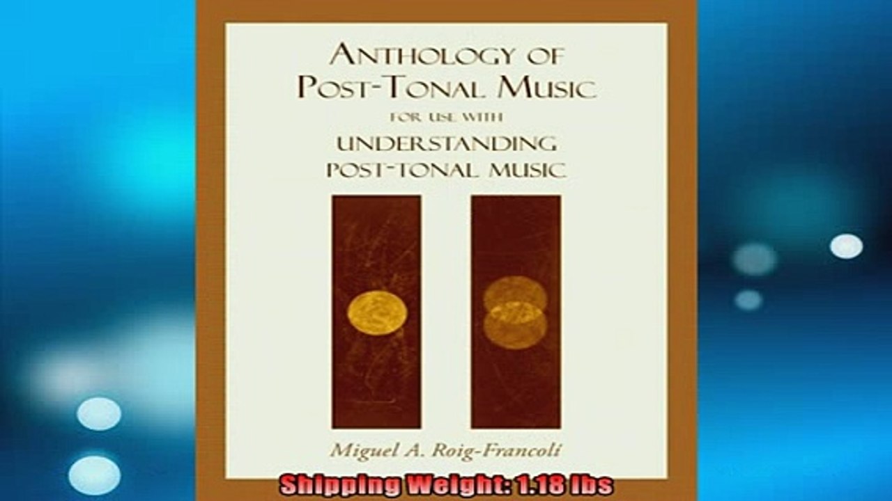 READ book  Anthology of PostTonal Music  FREE BOOOK ONLINE