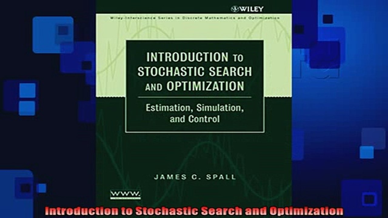 READ THE NEW BOOK   Introduction to Stochastic Search and Optimization  FREE BOOOK ONLINE