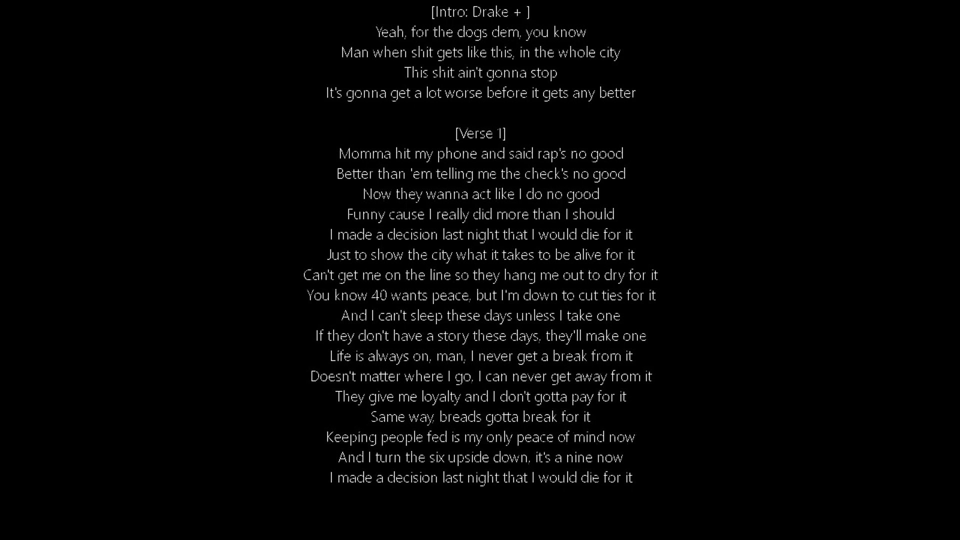 Drake - 9 (Lyrics Only)