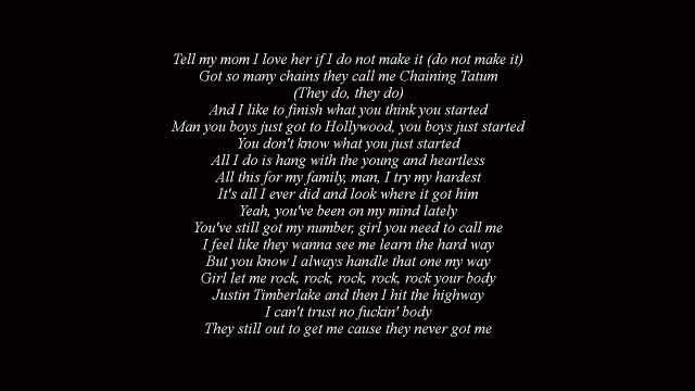 Drake - Pop Style Feat. The Throne (Lyrics Only)