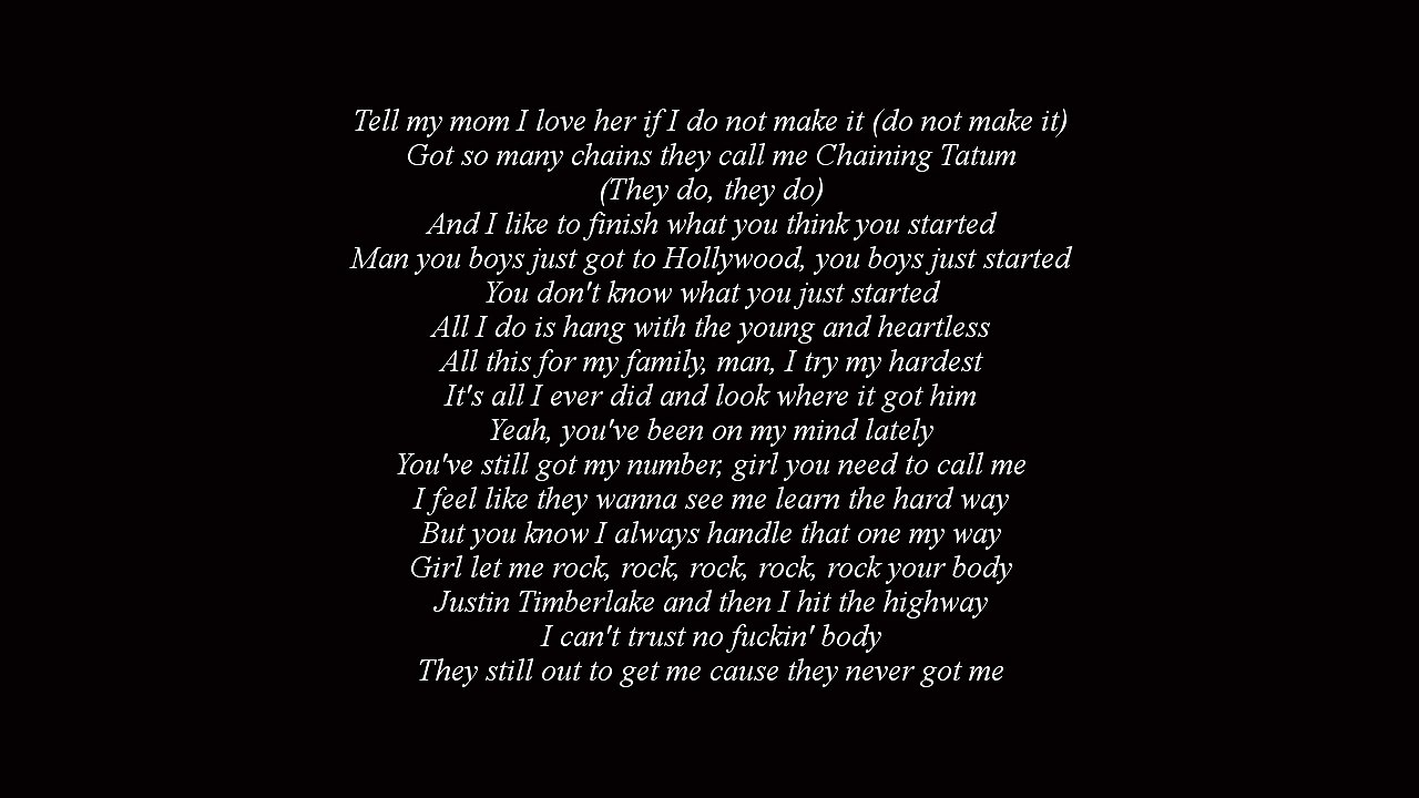 Drake - Pop Style Feat. The Throne (Lyrics Only)
