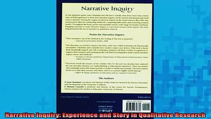READ book  Narrative Inquiry Experience and Story in Qualitative Research Full EBook