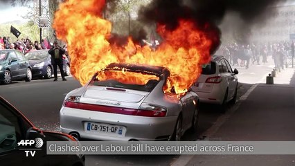 Police hurt, scores arrested as French protests turn violent