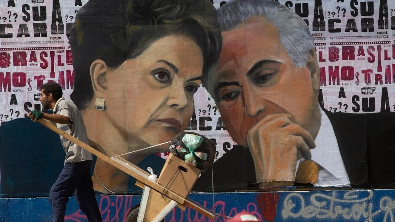 Protestors take to the streets before senate vote on impeachment of Brazil's president