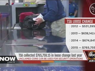 TSA claims more than three-quarters of a million dollars in forgotten change