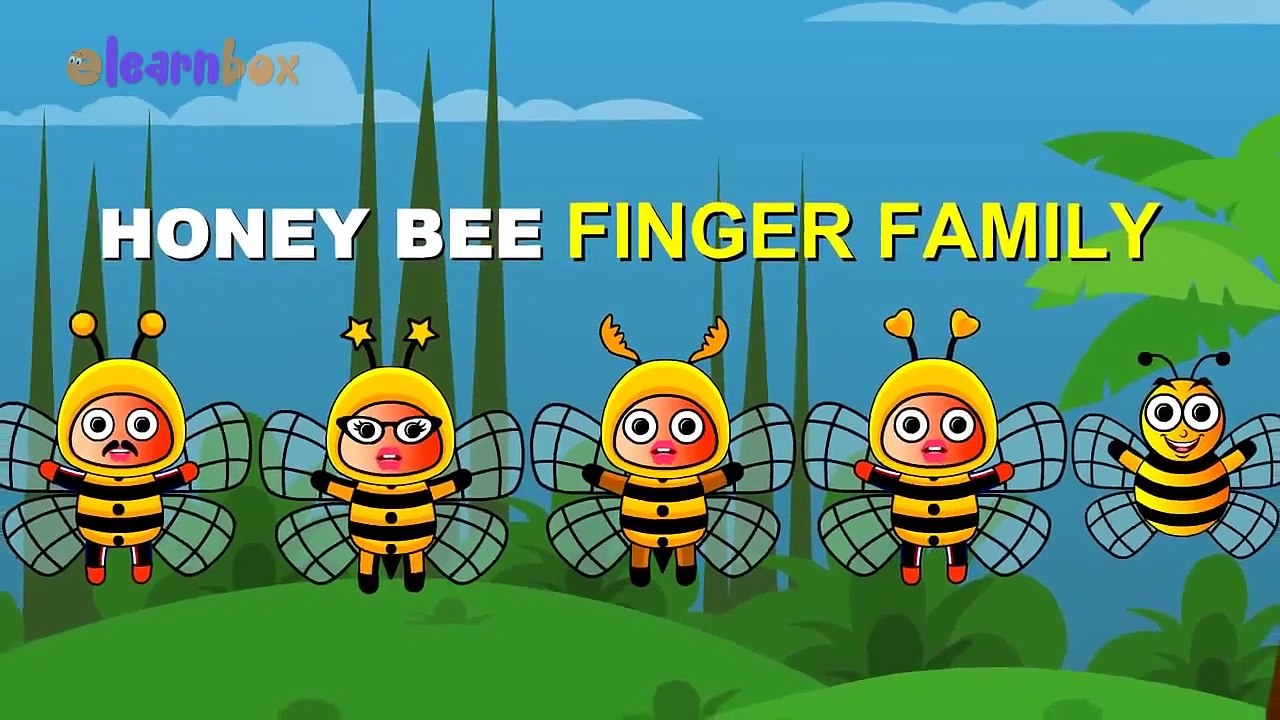 Bee Cartoon Nursery Finger Family Rhymes For Children | Honey Bee Finger Family Songs