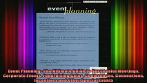 READ book  Event Planning  The Ultimate Guide to Successful Meetings Corporate Events Fundraising Full Free