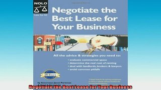 FREE PDF  Negotiate the Best Lease for Your Business  BOOK ONLINE