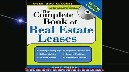 EBOOK ONLINE  The Complete Book of Real Estate Leases  DOWNLOAD ONLINE
