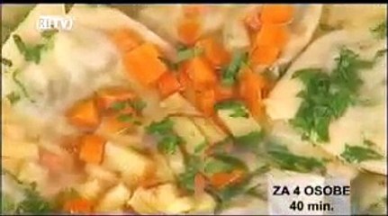 Juha sa domaćim raviolima - predjelo.