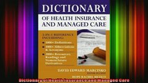 READ book  Dictionary of Health Insurance and Managed Care Full Free