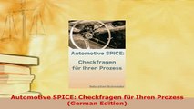PDF  Automotive SPICE Checkfragen für Ihren Prozess German Edition Read Online