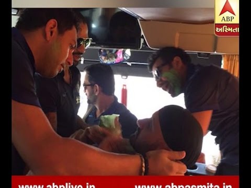 Holi Celebration by Indian Cricketers