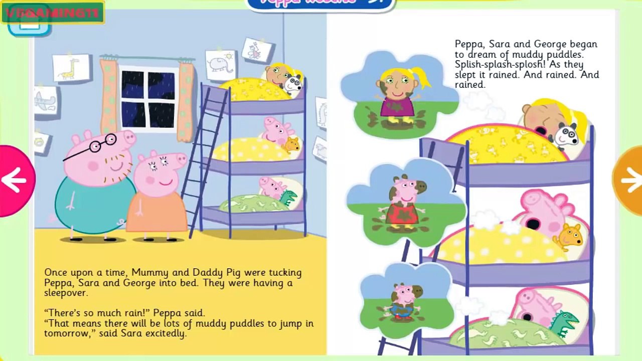 My Peppa Pig Bedtime Story Biggest Muddy Puddle in the World KIds Gameplay 2016