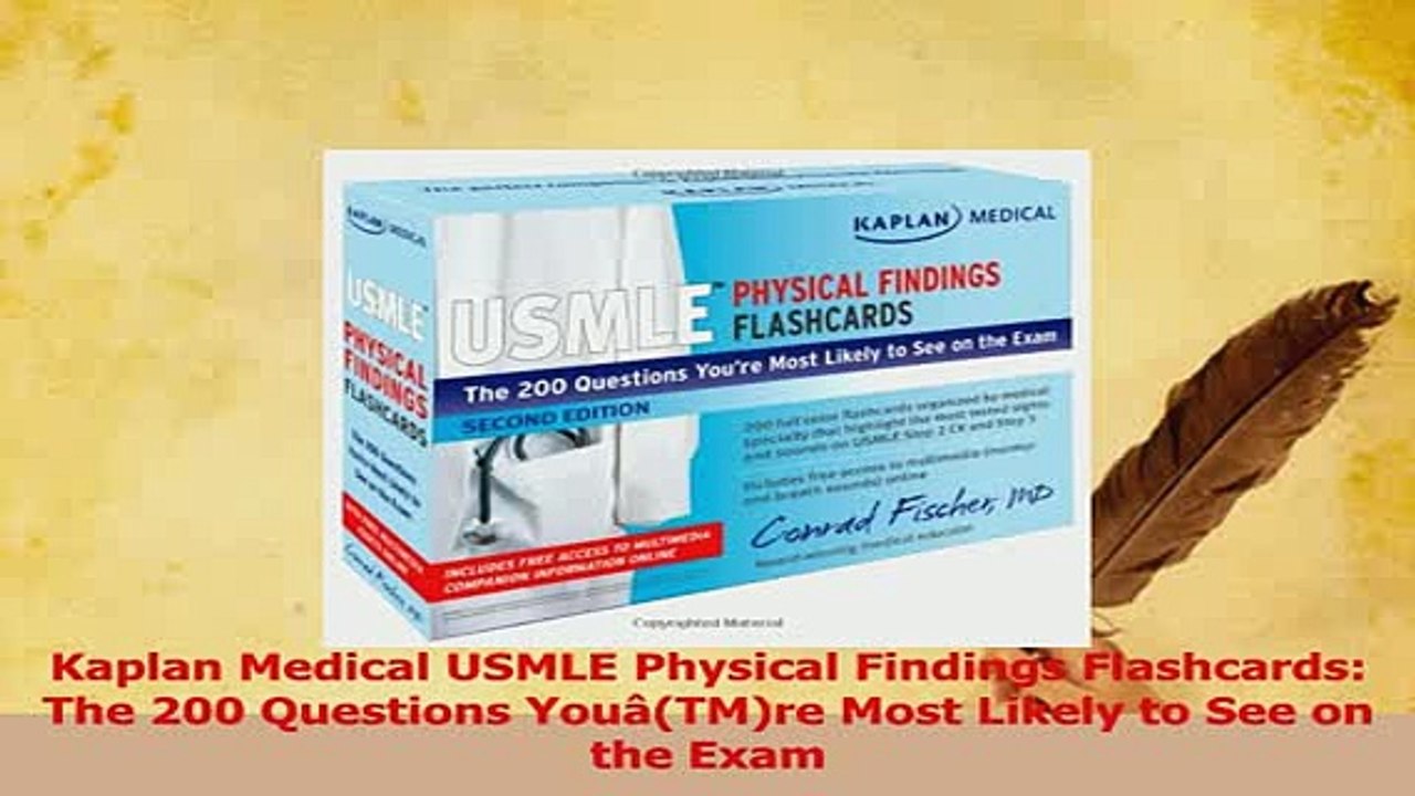 PDF  Kaplan Medical USMLE Physical Findings Flashcards The 200 Questions YouâTMre Most Download Full Ebook