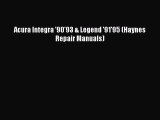 [Read Book] Acura Integra '90'93 & Legend '91'95 (Haynes Repair Manuals)  EBook