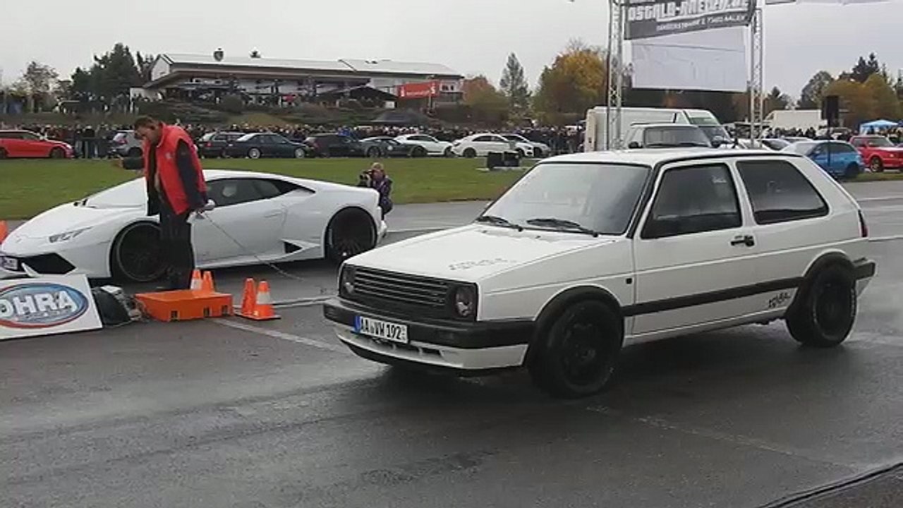 Lamborghini Huracán vs Tuned Golf 2 and VW Scirocco Mk2 vs RS6